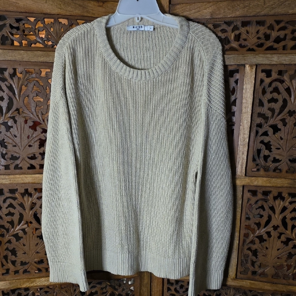 NA-KD Cream Knit Sweater